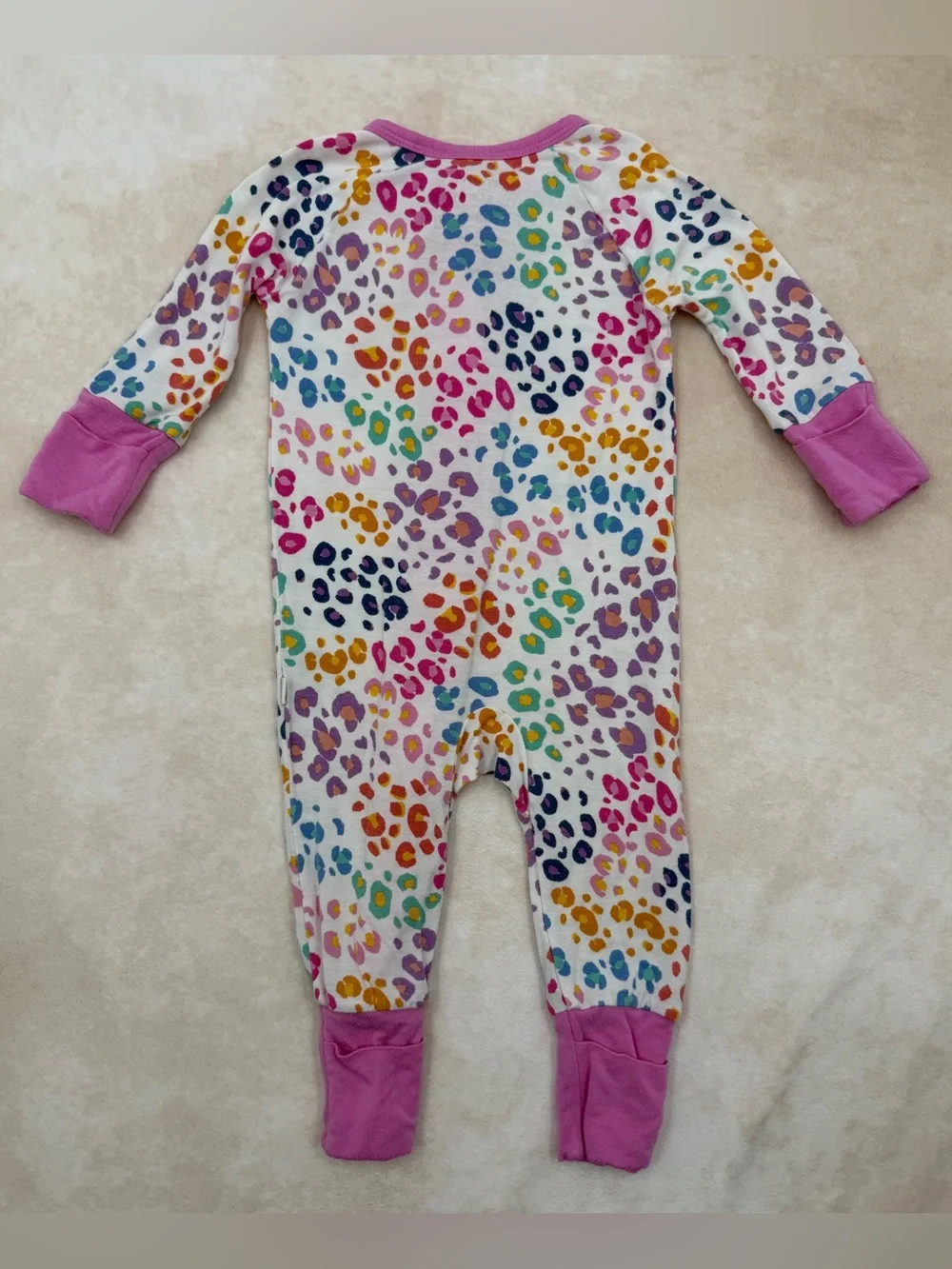Little Sleepies Pink Trim Multicolor Leopard Print Pajamas